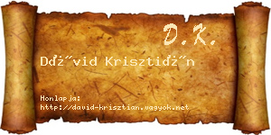 Dávid Krisztián névjegykártya